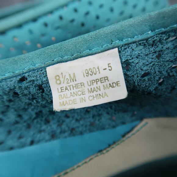 Aerosoles Shoes Womens 8.5 Slip On Flats Ballet Loafer Perforated Leather Blue - Picture 6 of 12